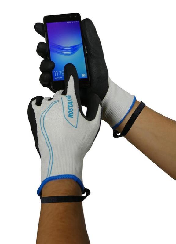 Gants anticoupures ROSTAING - taille 8 - tactiles avec technologie Touch et lanière_0