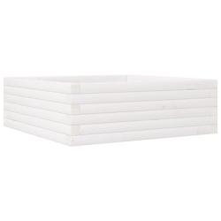 Helloshop26 - Jardinière bac lit surélevé plantes fleurs terrasse jardin 70 x 70 x 23 cm bois de pin massif blanc 02_0037807 - 3000217630202_0