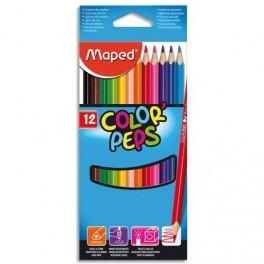 MAPED POCHETTE DE 12 CRAYONS DE COULEUR COLORIS ASSORTIS COLORPEPS