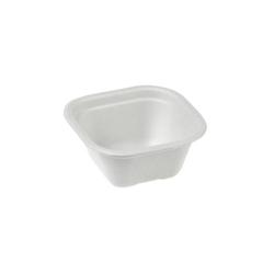 Naturesse Barquette carrée canne à sucre, sans PFAS, 13 x 13 x 5,9 cm - 350 ml (500 unités) - blanc Bagasse 3453.N_0