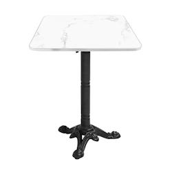 Oviala Business Table carrée 60 cm inclinable plateau marbre blanc/argent et pied noir - blanc métal 112714_0