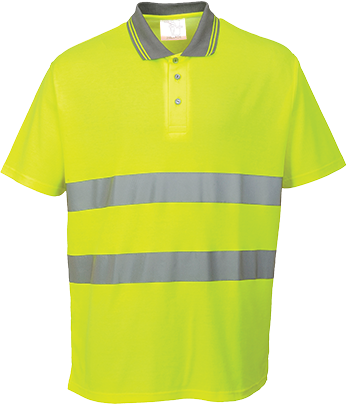 Polo confort coton jaune S171 - 3XL - bandes réfléchissantes et tissu respirant_0