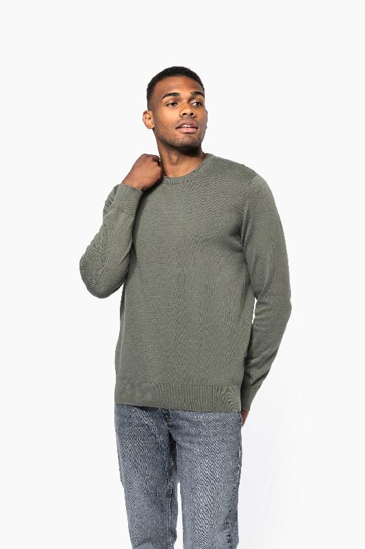 Pull écoresponsable col rond homme - coton biologique peigné - Réf: KNS901 - Kariban_0