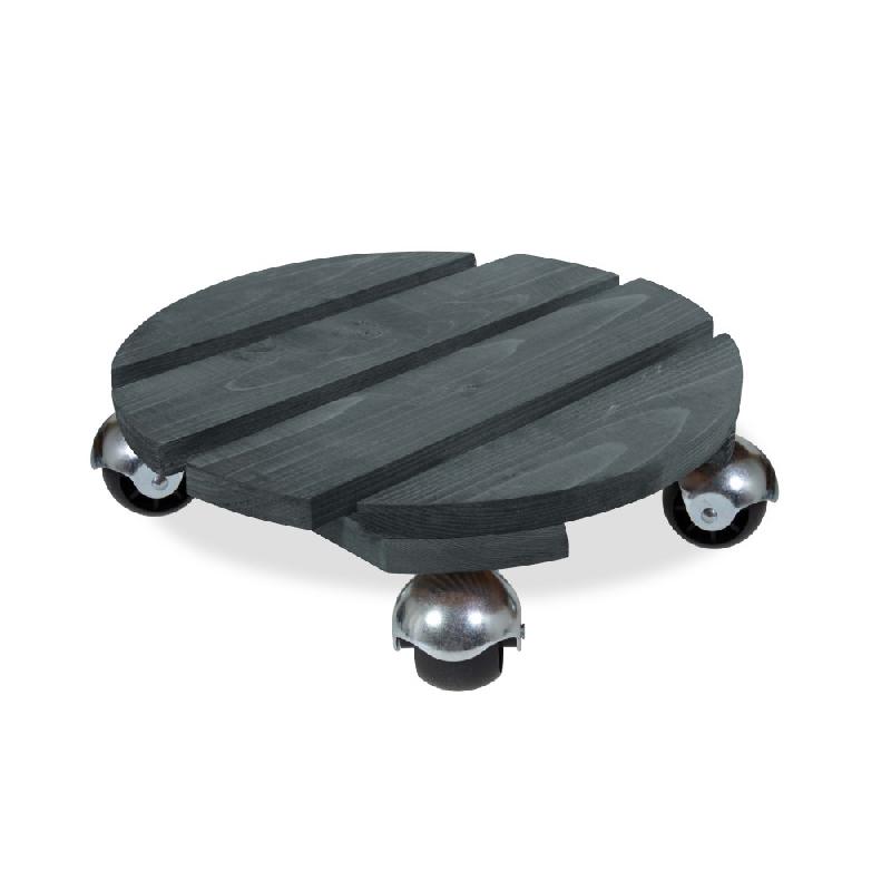 Roule-plante en bois rond anthracite - modèle Basics - diamètre 30 cm_0