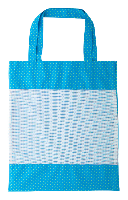 Sac shopping personnalisé en polyester 190T avec maille et impression en sublimation_0