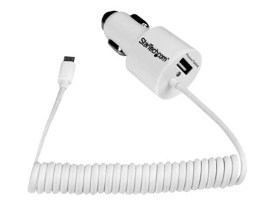 STARTECH.COM CHARGEUR VOITURE DOUBLE - ADAPTATEUR ALLUME CIGARE AVEC CÂBLE MICRO USB ET PORT USB 2.0 - HAUTE PUISSANCE 21W / 4,2A - ADAPTATEUR D'ALIMENTATION POUR VOITURE - 21 WATT - 4.2 A - 2 CONNECTEURS DE SORTIE (USB, MICRO-USB DE TYPE B) - SUR LE CÂ