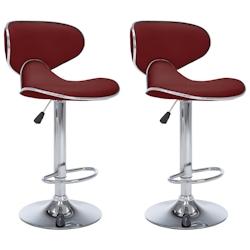 VidaXL Tabourets De Bar Lot De 2 Rouge Bordeaux Similicuir - rouge 323649_0