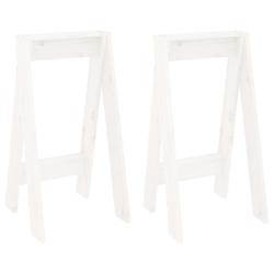 VidaXL Tabourets Lot De 2 Blanc 40x40x75 Cm Bois Massif De Pin - blanc 823670_0