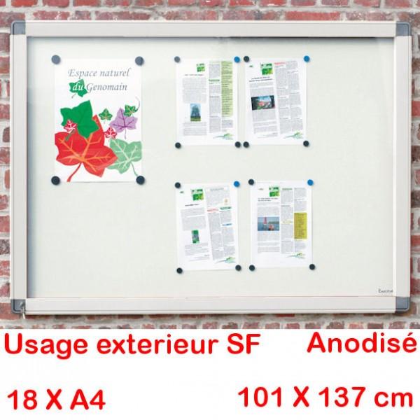 Vitrine extérieure cadre anodisé - vitrage plexiglas - 18 formats A4 - étanche - Rolléco_0