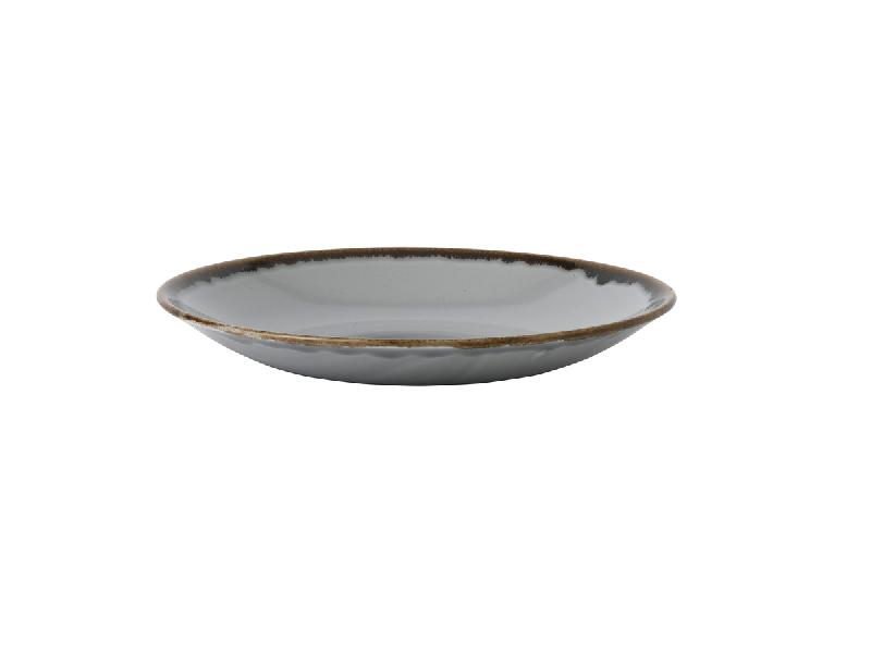 ASSIETTE CREUSE ROND GRIS PORCELAINE Ø 27,8 CM HARVEST DUDSON