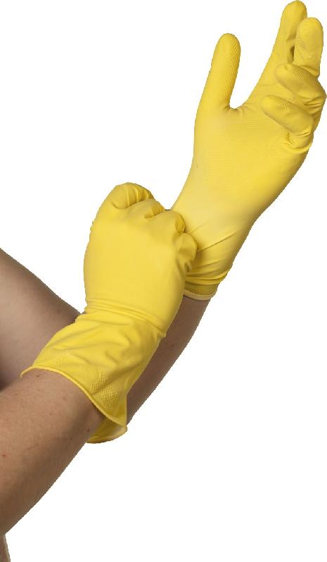 12 paires de gants de ménage jaune réutilisables_0
