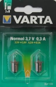 2 AMPOULES OGIVALE LISSE RÉF:720 VARTA