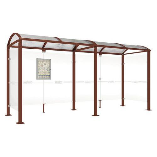 ABRI BUS VOÛTE 5 M AVEC BARDAGES LATÉRAUX - ASPECT CORTEN - PROCITY