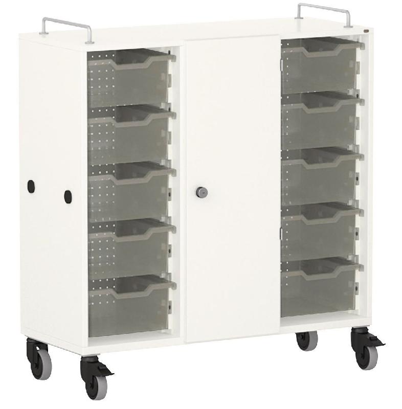 ARMOIRE BASSE SHIFT+ LANDSCAPE MÉLA. 9 CASES - 1 PORTE - BLANC - ARCTIQUE - MANUTAN COLLECTIVITÉS