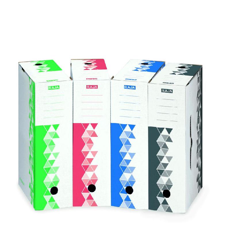 BOÎTE ARCHIVES RAJA PREMIUM DOS 12 CM - ASSORTIES - LOT DE 25