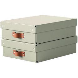 BOÎTE DE RANGEMENT PURO, CARTON, 8 L, SET DE 2, BEIGE