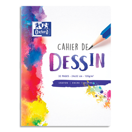 CAHIER DE DESSIN OXFORD SCHOOL - 24X32CM - 32 PAGES  - LOT DE 10
