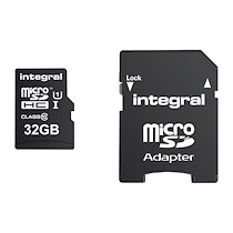 CARTE MÉMOIRE INTÉGRAL SDHC AVEC ADAPTATEUR 32 GO - CLASSE 10