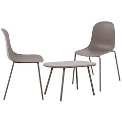 CLP Ensemble de 2 sièges Veldin Taupe - gris plastique 326233_0