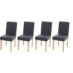 Décoshop26 - Lot de 4 chaises de salle à manger synthétique gris mat pieds clairs CDS04558 - gris 3001100669606_0