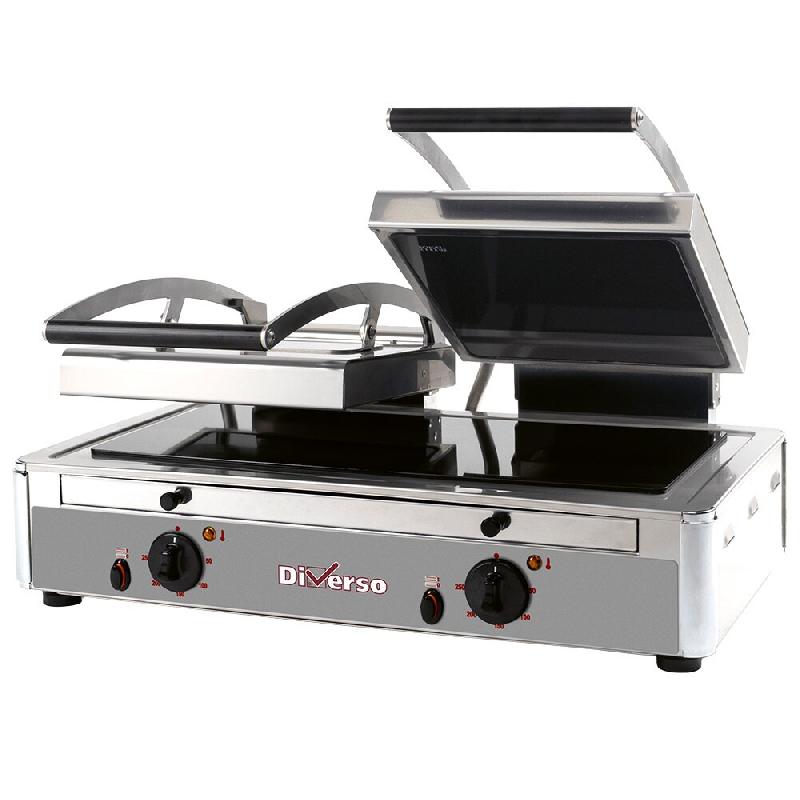 Diamond - Grill Panini DOUBLE vitrocéramique - réf. WR-LGVE-62 - inox AKS-WR-LGVE-62_0