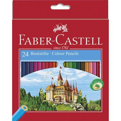 FABER-CASTELL CRAYONS DE COULEUR HEXAGONAUX CASTLE ÉTUI EN - LOT DE 3