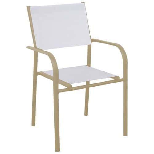 FAUTEUILS DUCA TPEP/ALU - BLANC CHINÉ/SABLE - PROLOISIRS