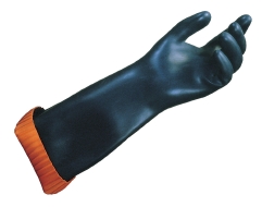 Gant de protection chimique Industrial 298 - latex naturel bleu - longue manchette - finition antidérapante_0