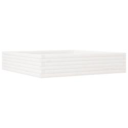 Helloshop26 - Jardinière bac lit surélevé plantes fleurs terrasse jardin 110 x 110 x 23 cm bois de pin massif blanc 02_0037299 - 3000214234540_0
