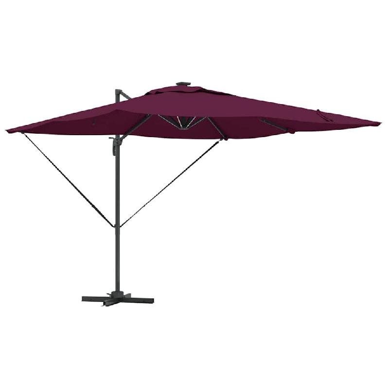 Helloshop26 - Parasol déporté rectangulaire inclinable 286 x 284 x 270 cm fonction rotation 360° design moderne en aluminium 02_0058697 - aluminium_0