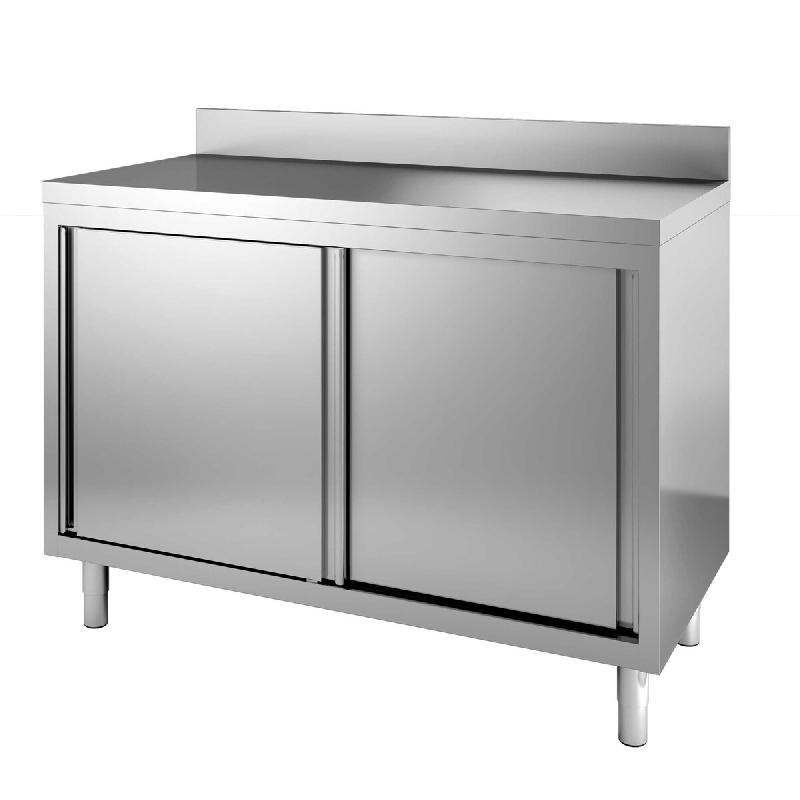 ITALCONCEPT Meuble Bas Inox 120x600mm Adosse, P. Coulissantes - 3616350011695_0