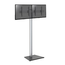 KIMEX Support sur pied pour 2 écrans TV 43'' - 49'' - Hauteur 240cm - A poser - gris 3700685416802_0
