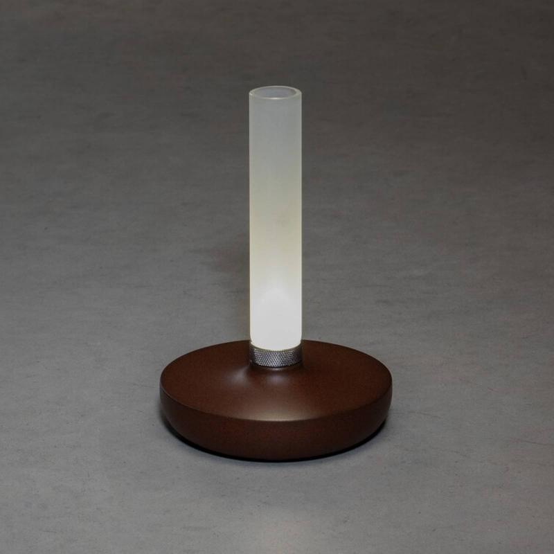 KONSTSMIDE LAMPE TABLE LED BIARRITZ IP54 BATTERIE CCT ROUILLE