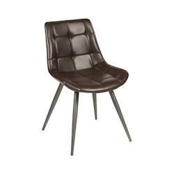 Live - chaise structure métal epoxy anthracite assise et dossier capitonnés cachou - marron matière synthétique 13377MONCAC_0