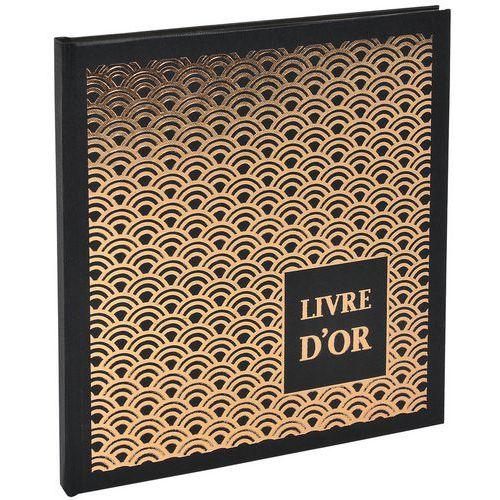 LIVRE D'OR 140 PAGES 21X19CM PALMYRE NOIR ARC DE CERCLE - EXACOMPTA