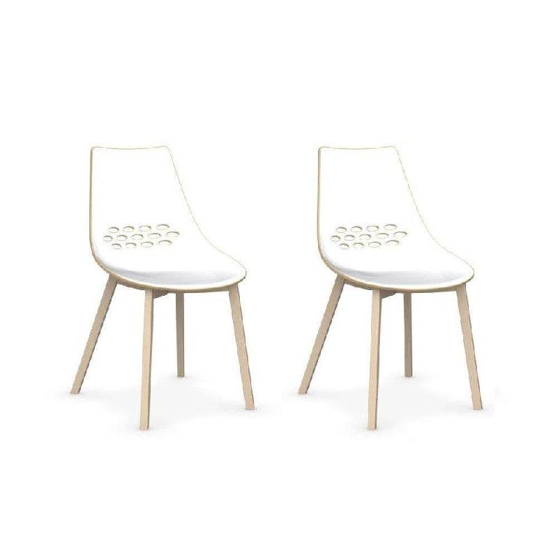 LOT DE 2 CHAISES JAM W  NOUGAT PIÉTEMENT HÊTRE BLANCHI_0