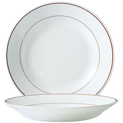 LOT DE 6 - RESTAURANT FILET BORDEAUX ASSIETTE CREUSE Ø 22,5 CM