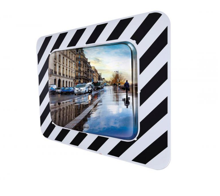 Miroir routier en inox - optique Ø600 - qualité anti-givre et anti-buée - bombage 90° - résistance au vent jusqu'à 183 km/h_0