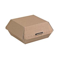 Packnwood FHC - 500 pcs - Boîte burger en carton kraft brun microcannelé 135x125x65mm - marron recyclable - 210EATBURG135K_0