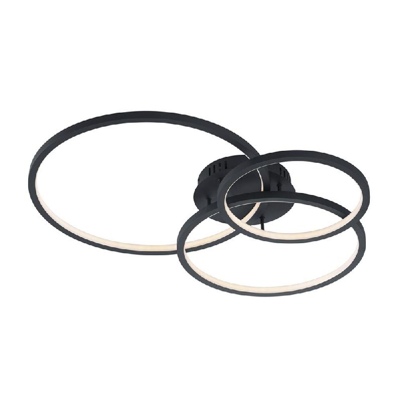 Plafonnier LED WiZ 36,5W 4200lm 3000-6000K anthracite - Trio - Aaron - gris métal 4017807473339_0