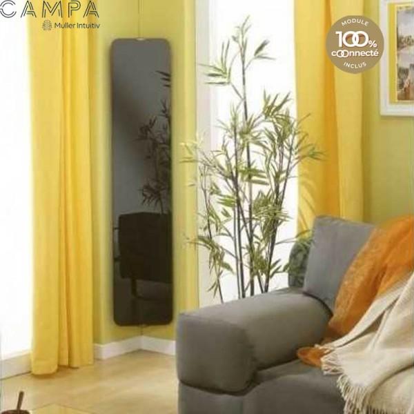 RADIATEUR ÉLECTRIQUE ÉTROIT VERTICAL CAMPAVER ULTIME NOIR ASTRAKAN 800 W CMEC08VSEPB