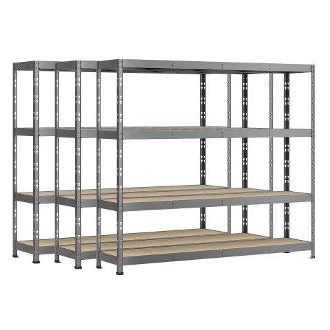 RAYONNAGE MODULO - JEU 3 ÉTAGÈRES RACK - 4 PLATEAUX
