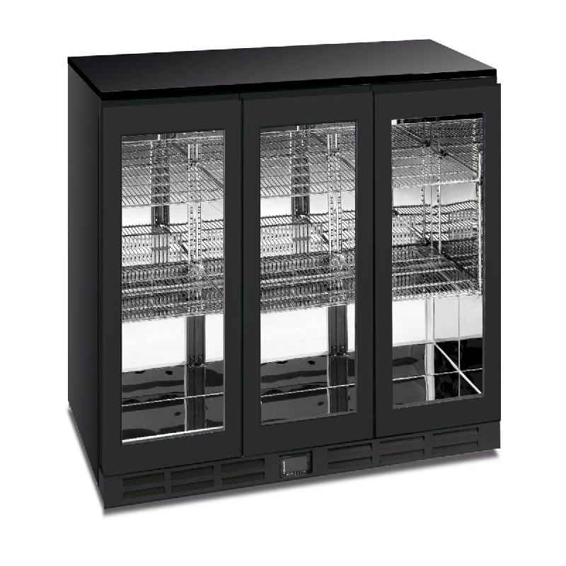 Réfrigérateur sous-banc 3 portes verre, intérieur inox, dégivrage auto, LED, temp. -2/+10 °C, LxPxH 135x52,6x83,5 cm, COLDBAR300BL - 4576_0