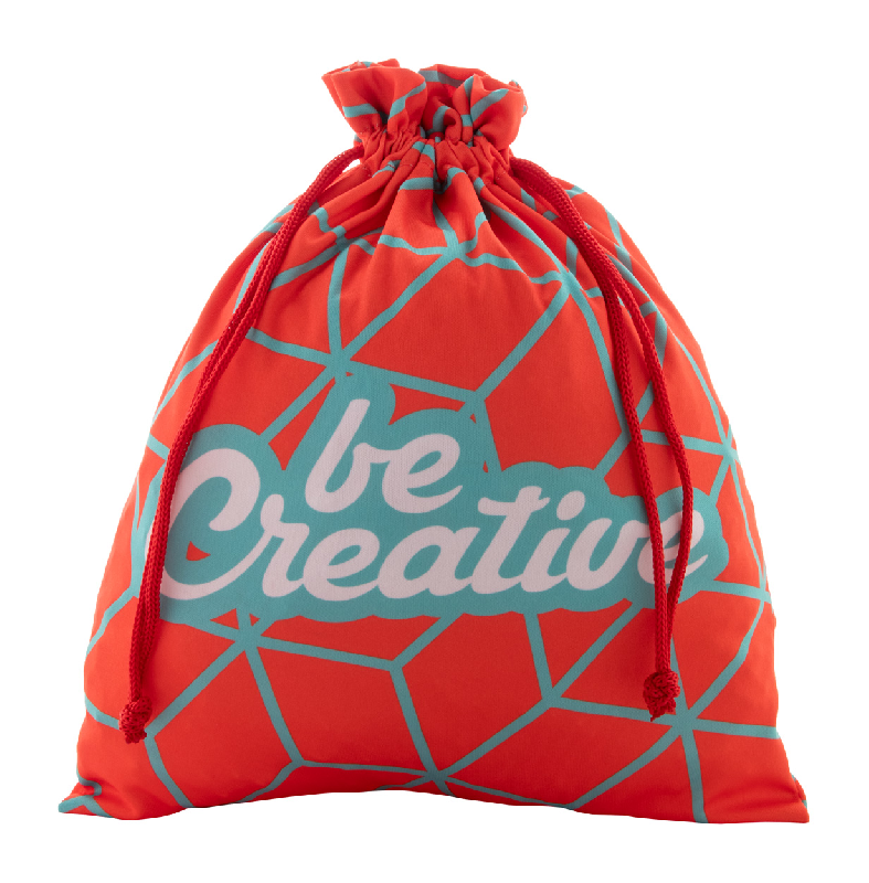 Sac cadeau personnalisé avec cordons en polyester - Impression quadri sur toute la surface - Grand format_0