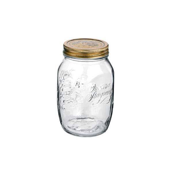 SET DE 12 BOCAUX / POTS À CONSERVE 1 L EN VERRE AVEC COUVERCLES 86MM - BORMIOLI ROCCO - QUATTRO STAGIONI