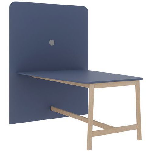 STATION DE TRAVAIL BLOIS 160X120 CM SUP.ÉCRAN BLEU BRUME - ENOND MOBILIER