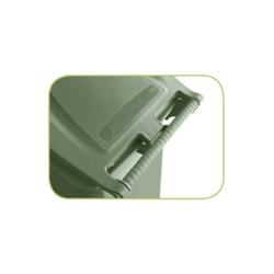 Stefanplast Poubelle à roulettes Lt.120 à pédale Marron Terre - jaune 8003507257054_0