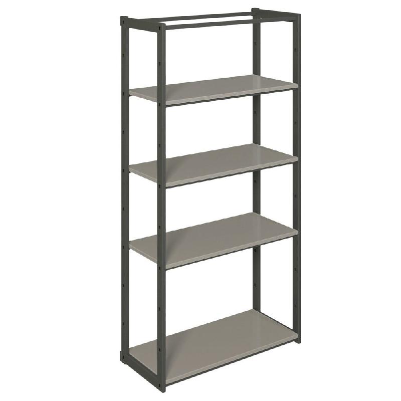 Structure Cage noir suspendue 90x40x180cm 4 tablettes anthracite_0