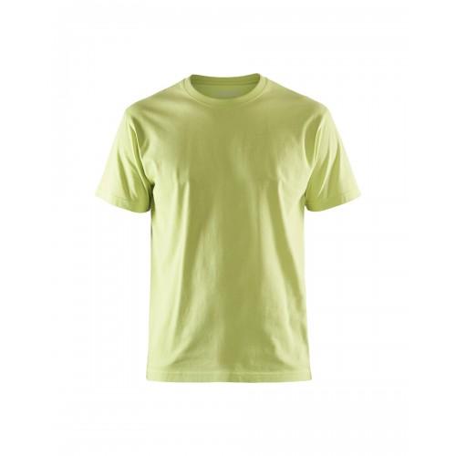 T-SHIRT DE TRAVAIL RESPIRANT 100% COTON UNI 3525 - VERT CITRON - XXL BLAKLADER