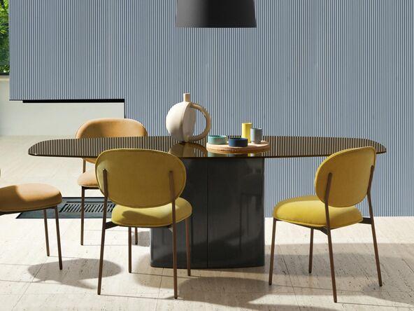 Table d'exception Aero avec base en acier et surface en verre fumé_0